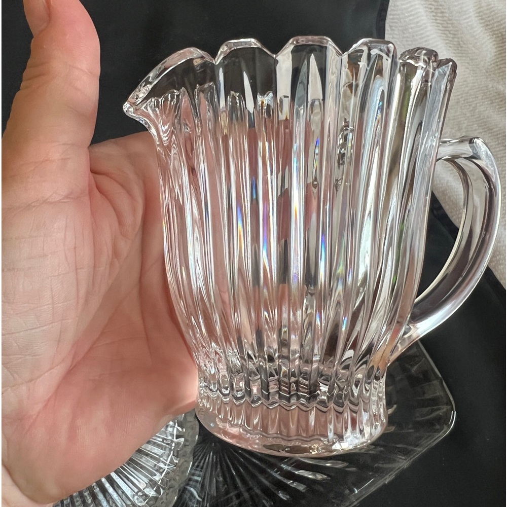 Mikasa Royal Suite Cut Crystal Covered Sugar Bowl ,Creamer , and Tray - Picture 4 of 7